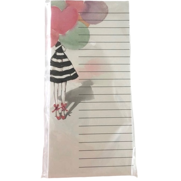 Valentine’s Balloon Girl Planner Accessories Stationery Set List Pad Page Flags - Picture 2 of 3